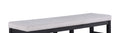 1Pc Black Finish Standard Height Long Bench Gray Fabric Upholstered Seat Contemporary Transitional Style Dining Room Wooden Furniture Black Dining Room Rectangular Grey Transitional Wood