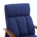 Coolmore Wood Frame Armchair, Modern Accent Chair Lounge Chair For Living Room Blue Linen