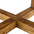 A Modern And Practical Circular Dining Table. Made Of Mdf Tabletop And Wooden Mdf Table Legs. A Set Of 6 Brown Cushioned Chairs.Ct B0501A Natural Wood Mdf