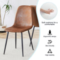 A Modern And Practical Circular Dining Table. Made Of Mdf Tabletop And Wooden Mdf Table Legs. A Set Of 6 Brown Cushioned Chairs.Ct B0501A Natural Wood Mdf
