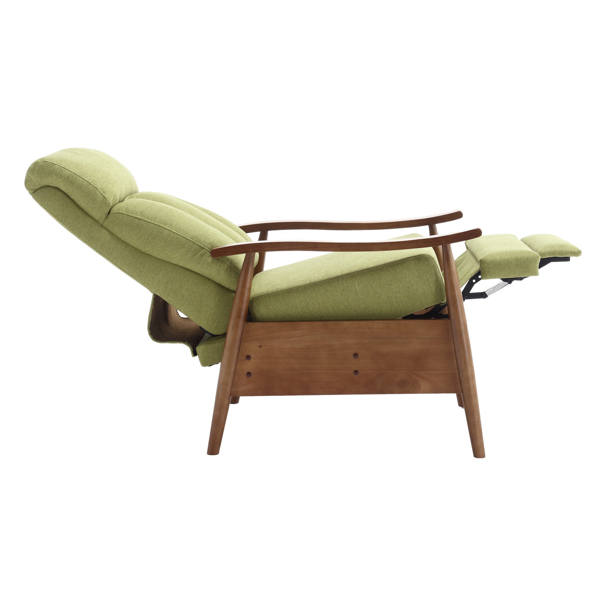 Coolmore Wood Frame Armchair, Modern Accent Chair Lounge Chair For Living Room Olive Green Linen