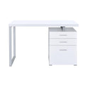 Writing Desk With 3 Drawers In White White Writting Desk Office Drawers Particle Board Mdf