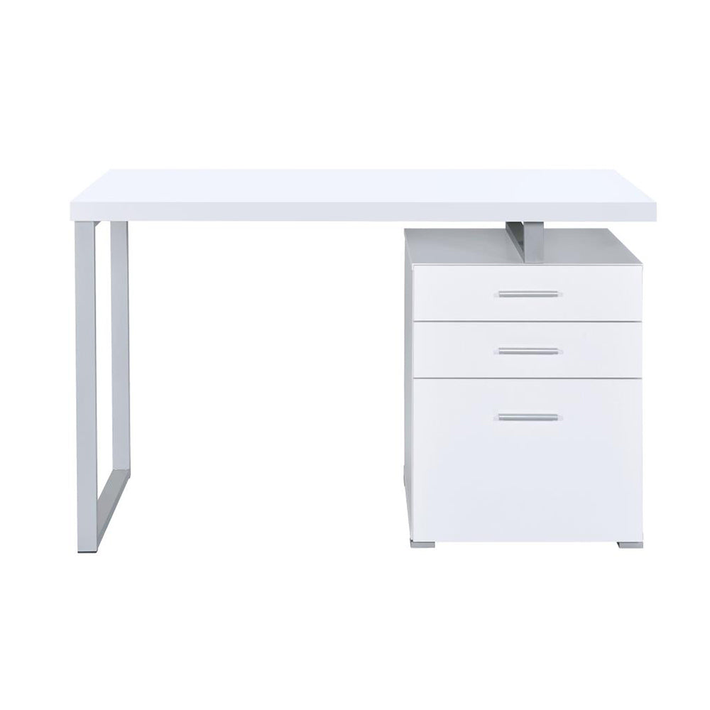 Writing Desk with 3 Drawers in White