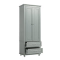 Tall Storage Cabinet With Two Drawers For Bathroom Office, Grey Grey Mdf