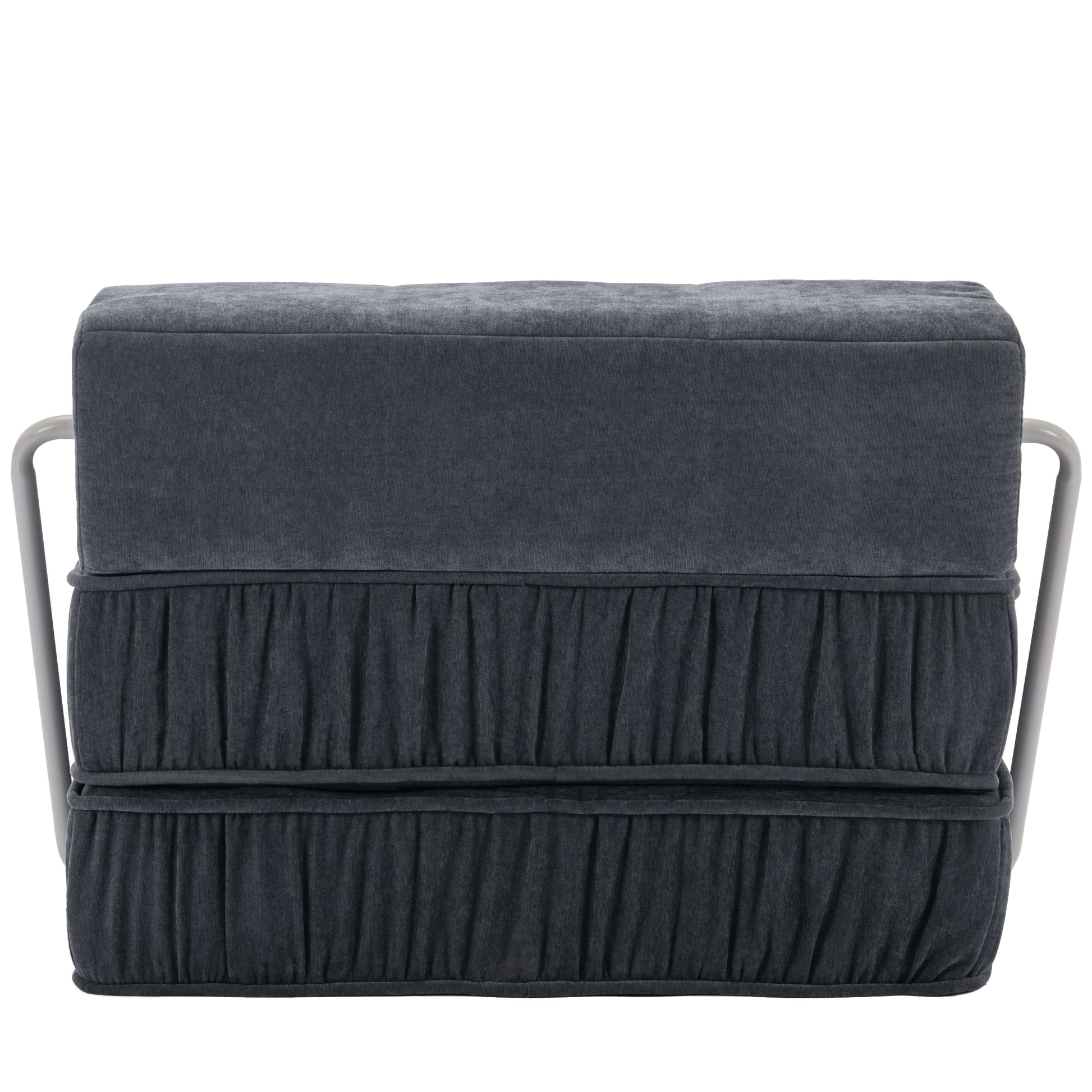 Folding Sofa Bed, Futon Sleeper Chair, Convertible Chair Floor Couch & Sleeping Mattress For Living Room, Guest Room, Home Office, Apartment, Small Space, Bed, Removable Back Cushion, Grey, 1 Seat Grey Chenille Primary Living Space Pillow Back Soft