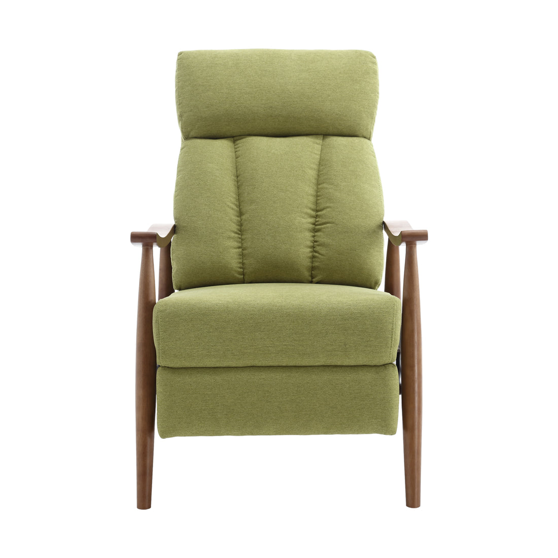 Coolmore Wood Frame Armchair, Modern Accent Chair Lounge Chair For Living Room Olive Green Linen