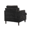 Coolmore Wood Frame Armchair, Modern Accent Chair Lounge Chair For Living Room,Tufted Club Chair, Mid Century Modern Arm Chairs With Studded, Solid Wood Frame, For Bedroom, Reading Black Chenille Black Chenille