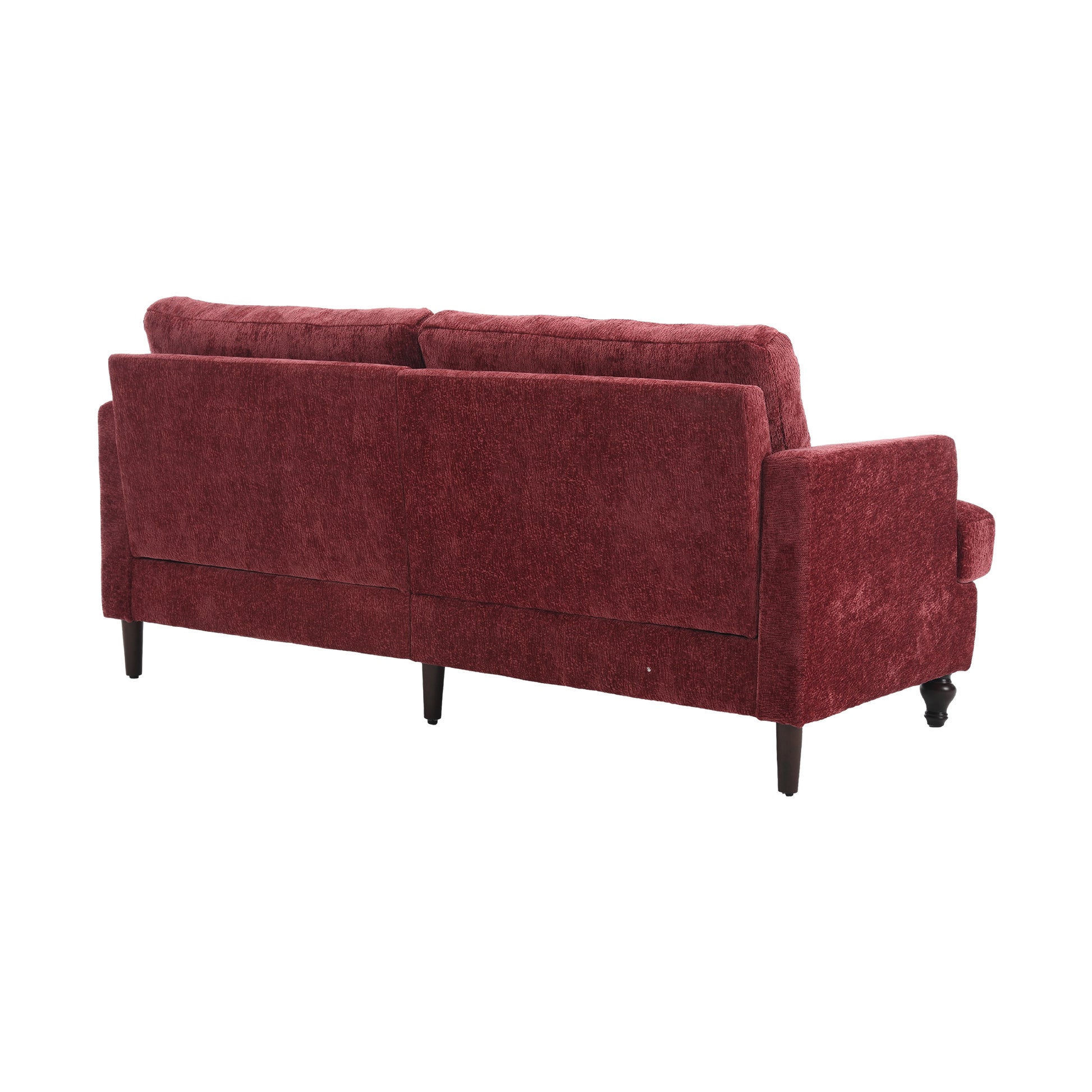 Coolmore Mid Century Modern Chenille Fabric Loveseat Sofa, 2 Seat Upholstered Loveseat Sofa Modern Couch For Living Room,Brown Wood Feet Sofa For Bedroom, Reading Wine Red Chenille Wine Red Chenille 2 Seat
