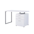 Writing Desk With 3 Drawers In White White Writting Desk Office Drawers Particle Board Mdf