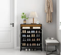 5 Tier Shoe Storage Cabinet, Wooden Shoe Cabinet