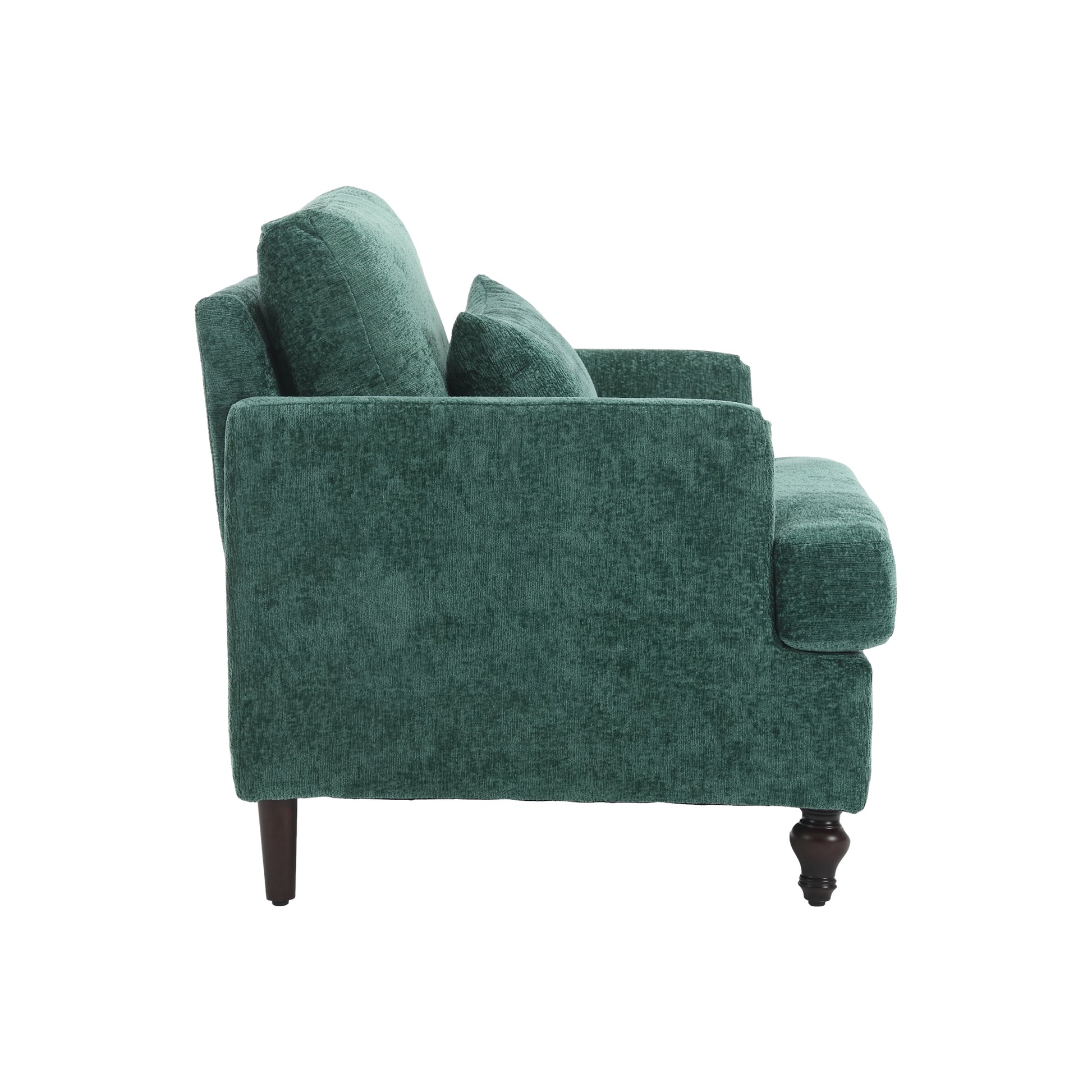 Coolmore Wood Frame Armchair, Modern Accent Chair Lounge Chair For Living Room,Tufted Club Chair, Mid Century Modern Arm Chairs With Studded, Solid Wood Frame, For Bedroom, Reading Emerald Chenille Emerald Modern Chenille 1 Seat