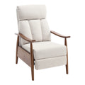 Coolmore Wood Frame Armchair, Modern Accent Chair Lounge Chair For Living Room Beige Linen