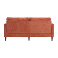 Coolmore Mid Century Modern Chenille Fabric Loveseat Sofa, 2 Seat Upholstered Loveseat Sofa Modern Couch For Living Room,Brown Wood Feet Sofa For Bedroom, Reading Orange Chenille Dark Orange Chenille 2 Seat