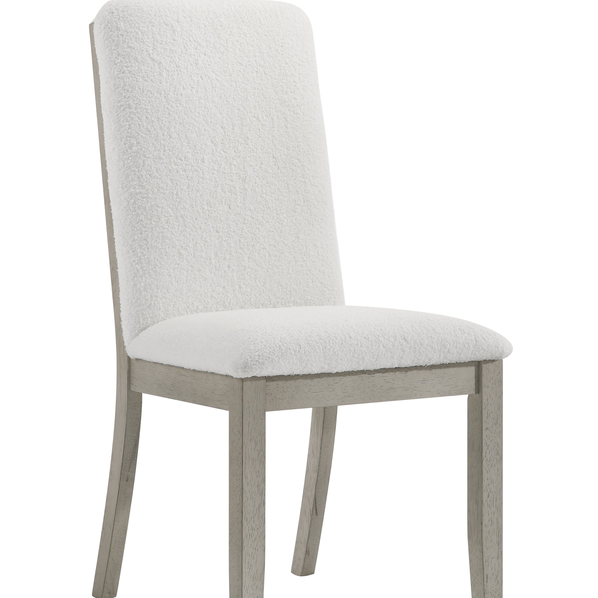 2Pc Gray Finish Side Chair White Fabric Upholstered Seat Contemporary Transitional Style Dining Room Wooden Furniture Antique Gray Gray Contemporary,Transitional Side Chair Wood