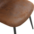 A Modern And Practical Circular Dining Table. Made Of Mdf Tabletop And Wooden Mdf Table Legs. A Set Of 6 Brown Cushioned Chairs.Ct B0501A Natural Wood Mdf
