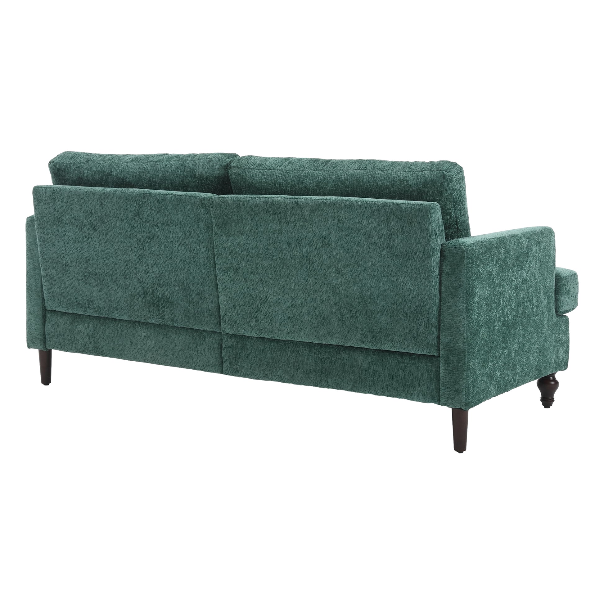Coolmore Mid Century Modern Chenille Fabric Loveseat Sofa, 2 Seat Upholstered Loveseat Sofa Modern Couch For Living Room,Brown Wood Feet Sofa For Bedroom, Reading Emerald Chenille Emerald Chenille 2 Seat