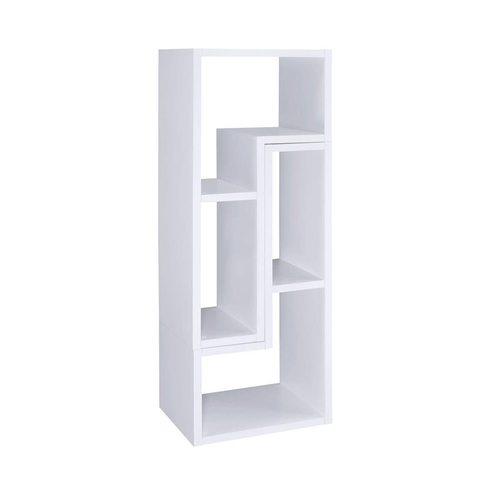 Convertible Tv Console And Bookcase In White White Open Back Particle Board Mdf