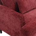 Coolmore Mid Century Modern Chenille Fabric Loveseat Sofa, 2 Seat Upholstered Loveseat Sofa Modern Couch For Living Room,Brown Wood Feet Sofa For Bedroom, Reading Wine Red Chenille Wine Red Chenille 2 Seat