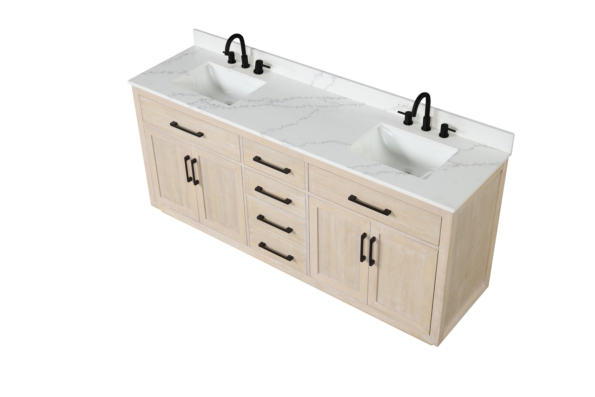 80" Bathroom Vanity with Double Sink, Freestanding light oak-bathroom-modern-solid wood