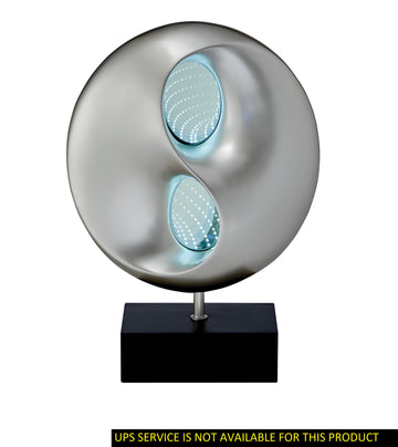 Ultra Modern Design Table Lamp Led Lights Infinity Mirror Black And Silver Finish Antique Night Lamp Bedroom Lamp Black Silver Table&Floor Lamps Luxury,Modern,Ultra Modern Metal