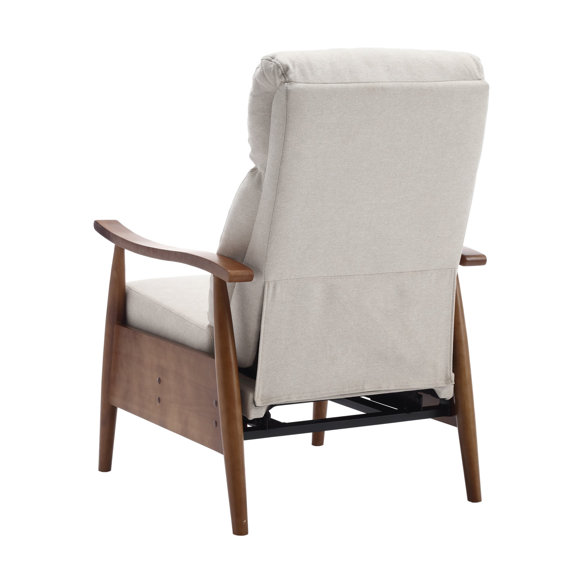 Coolmore Wood Frame Armchair, Modern Accent Chair Lounge Chair For Living Room Beige Linen