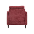 Coolmore Wood Frame Armchair, Modern Accent Chair Lounge Chair For Living Room,Tufted Club Chair, Mid Century Modern Arm Chairs With Studded, Solid Wood Frame, For Bedroom, Reading Wine Red Chenille Wine Red Chenille 1 Seat