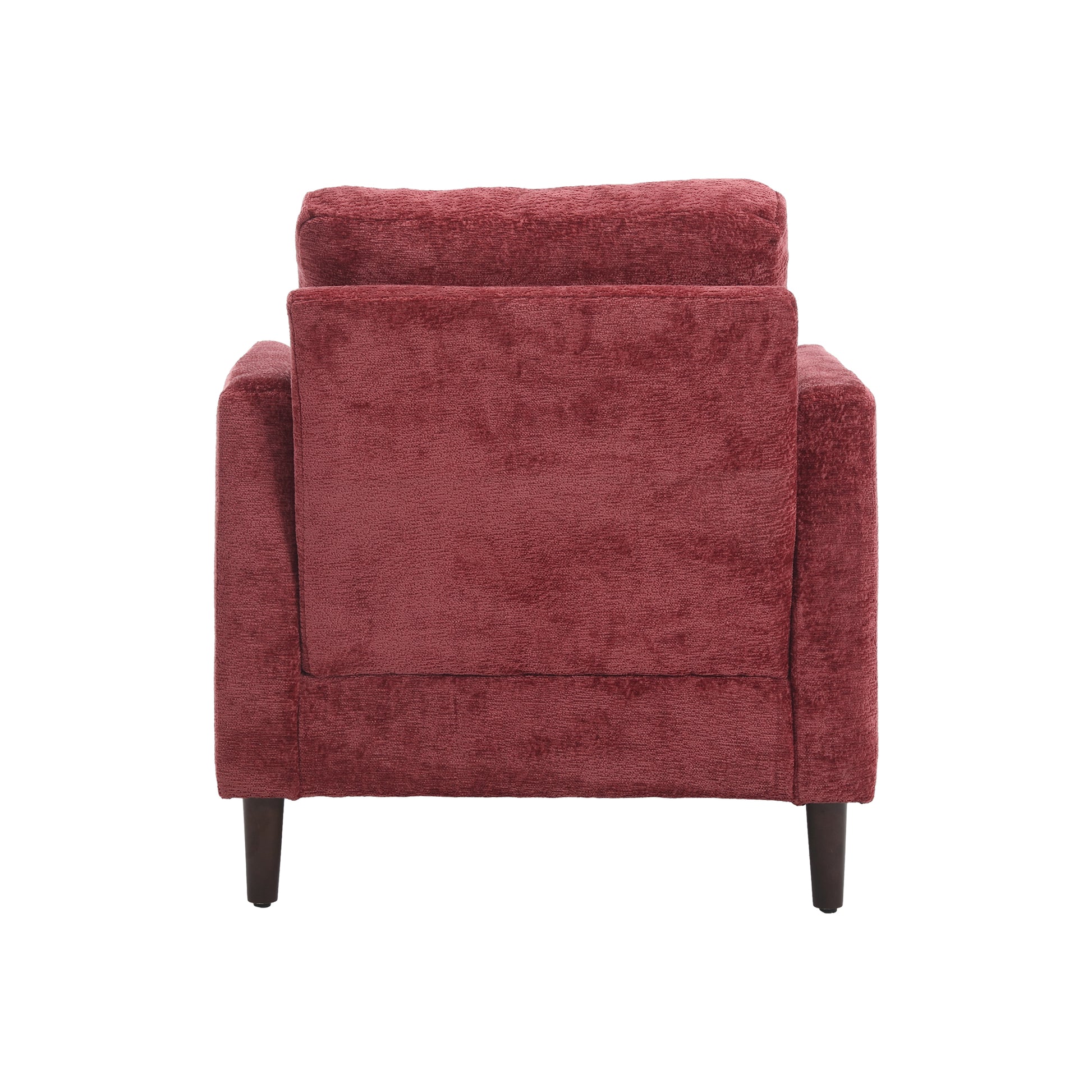 Coolmore Wood Frame Armchair, Modern Accent Chair Lounge Chair For Living Room,Tufted Club Chair, Mid Century Modern Arm Chairs With Studded, Solid Wood Frame, For Bedroom, Reading Wine Red Chenille Wine Red Chenille 1 Seat