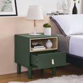 Single Drawer Bedside Table, Modern Style Bedside Table, Wooden Bedside Table, Bedside Table With Drawer, Side Table With Drawer, Compact Bedside Table, Nordic Style Bedside Table Green Solid Wood