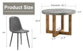 A Modern And Practical Circular Dining Table. Made Of Mdf Tabletop And Wooden Mdf Table Legs. A Set Of 4 Cushioned Chairs.Ct 403B0501A Grey Mdf