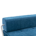 Folding Sofa Bed, Futon Sleeper Chair, Convertible Chair Floor Couch & Sleeping Mattress For Living Room, Guest Room, Home Office, Apartment, Small Space, Bed, Removable Back Cushion, Blue, 1 Seat Blue Chenille Primary Living Space Pillow Back Soft