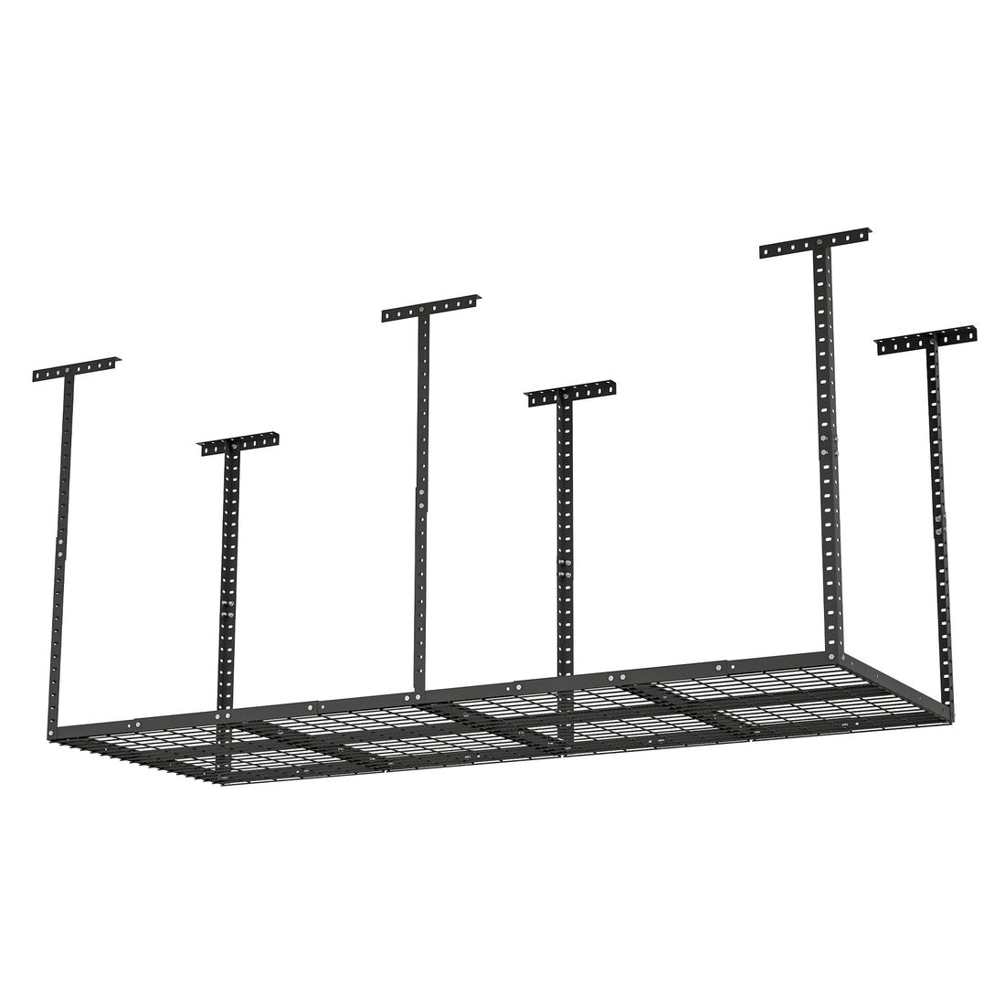 3X8Ft Overhead Garage Storage Rack,Adjustable Garage Storage Organization Systerm,Heavy Duty Metal Garage Ceiling Storage Racks,660Lbs Weight Capacity,Black Black Metal