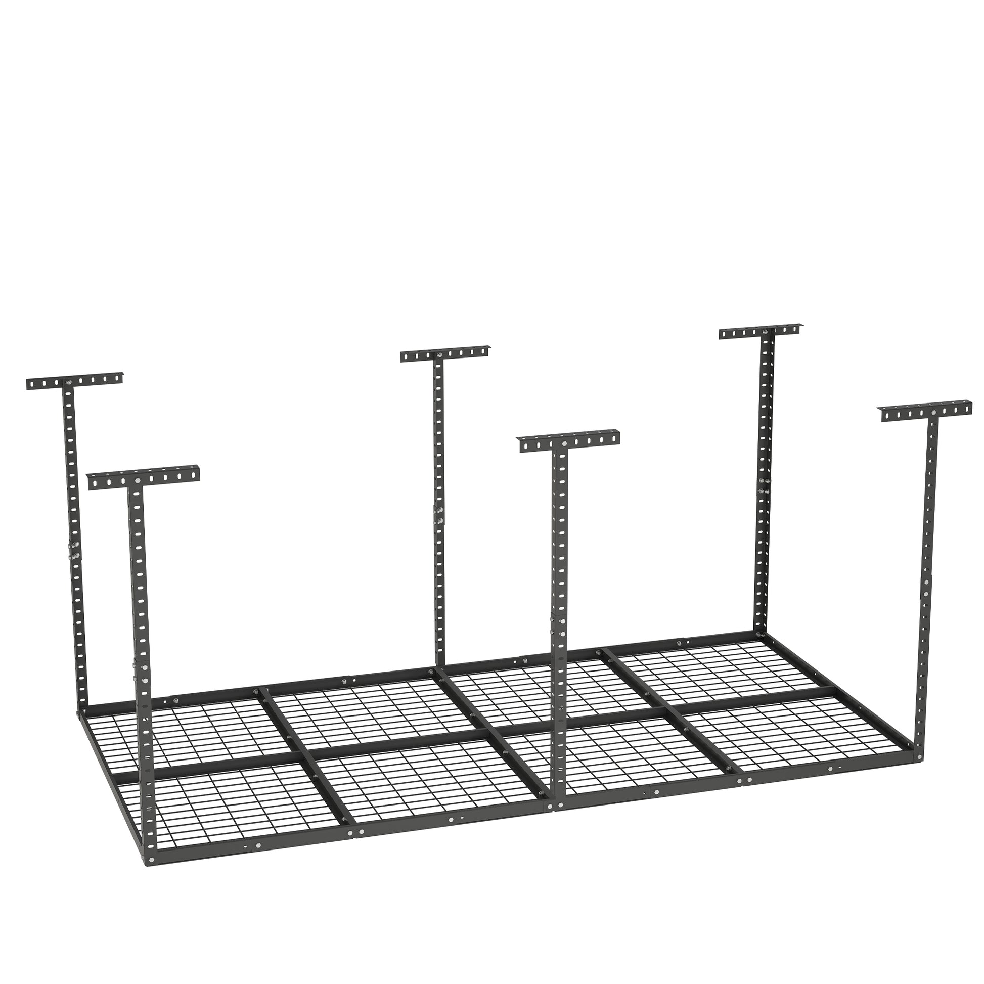 4x8ft Overhead Garage Storage Rack,Adjustable Garage black-iron