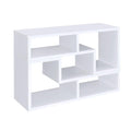 Convertible Tv Console And Bookcase In White White Open Back Particle Board Mdf