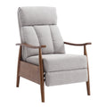 Coolmore Wood Frame Armchair, Modern Accent Chair Lounge Chair For Living Room Light Gray Linen