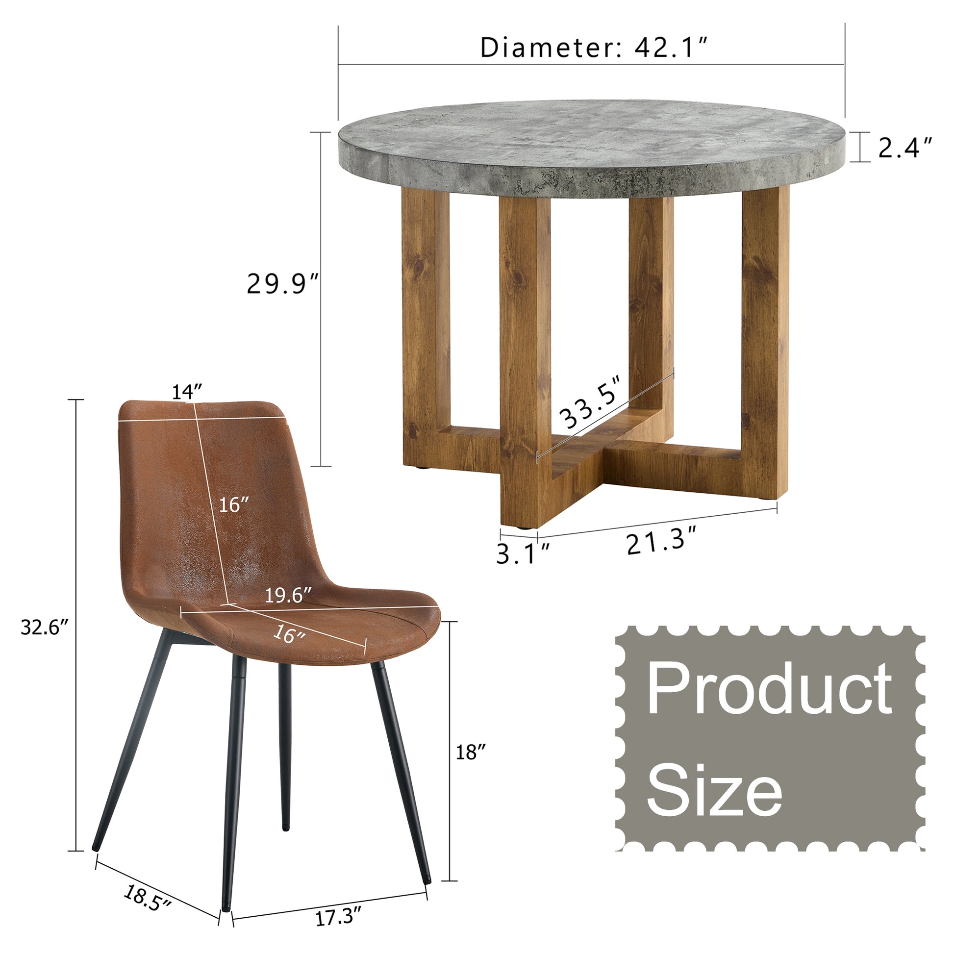 A Modern And Practical Circular Dining Table. Made Of Mdf Tabletop And Wooden Mdf Table Legs.A Set Of 6 Brown Cushioned Chairs In A Modern Medieval Style Restaurant. Ct 403B0502A Natural Wood Mdf