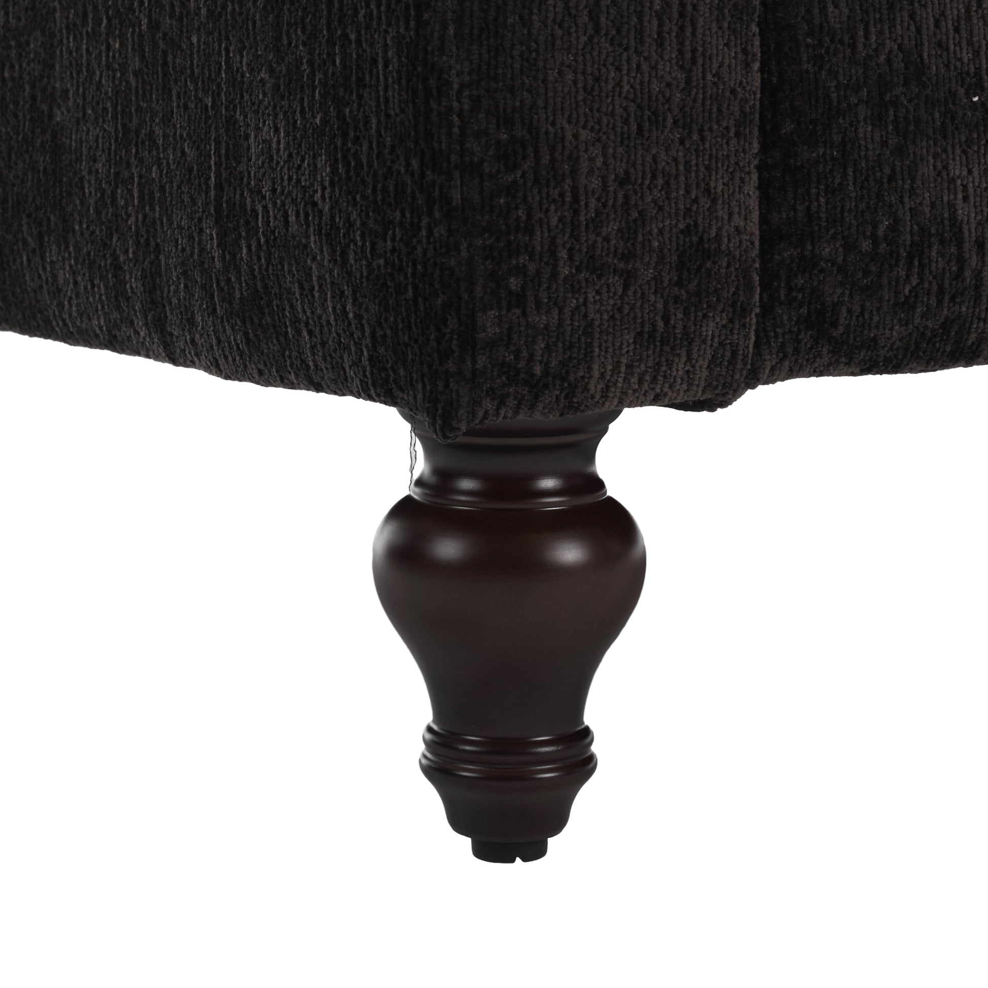 Coolmore Mid Century Modern Chenille Fabric Loveseat Sofa, 2 Seat Upholstered Loveseat Sofa Modern Couch For Living Room,Brown Wood Feet Sofa For Bedroom, Reading Black Chenille Black Chenille 2 Seat