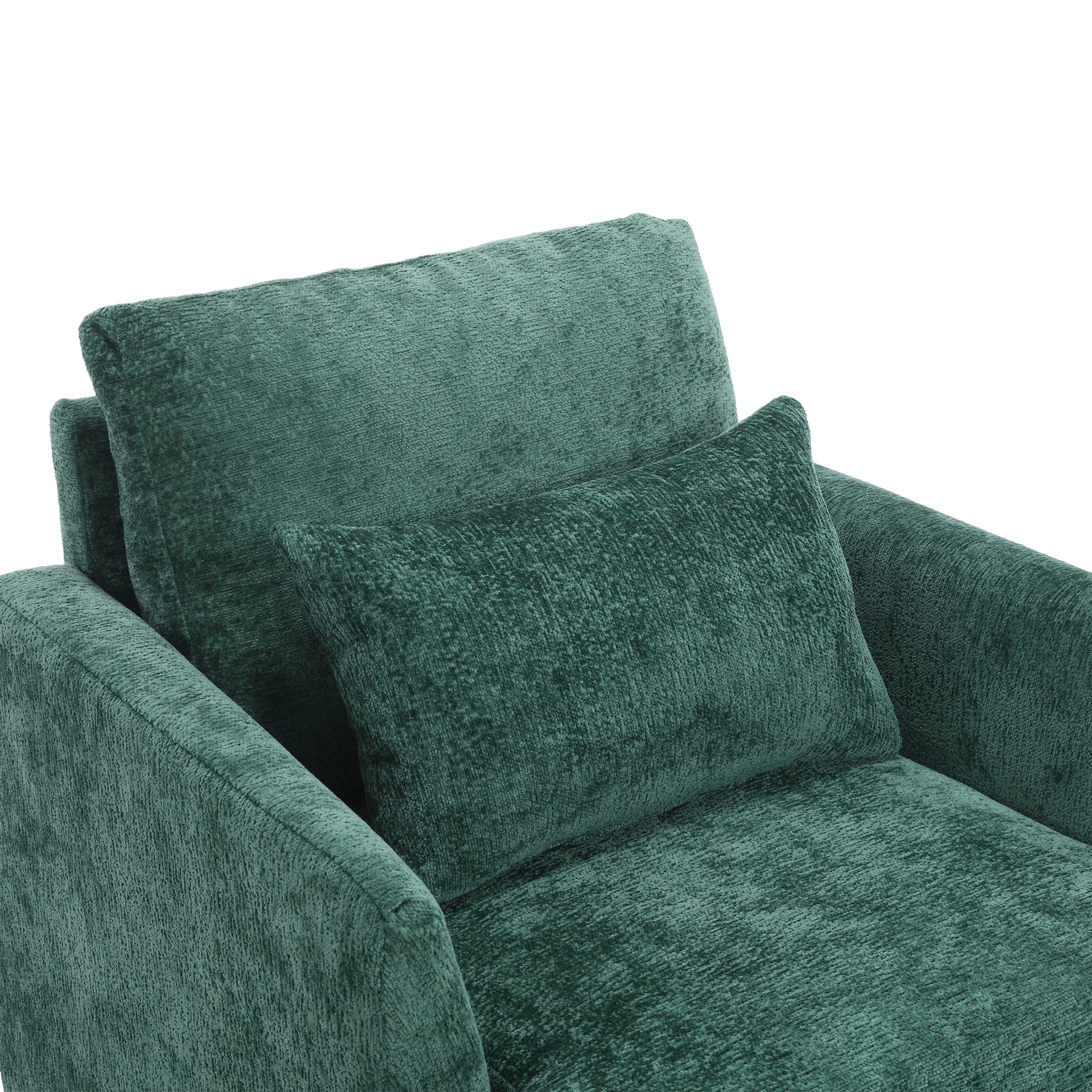 Coolmore Wood Frame Armchair, Modern Accent Chair Lounge Chair For Living Room,Tufted Club Chair, Mid Century Modern Arm Chairs With Studded, Solid Wood Frame, For Bedroom, Reading Emerald Chenille Emerald Modern Chenille 1 Seat