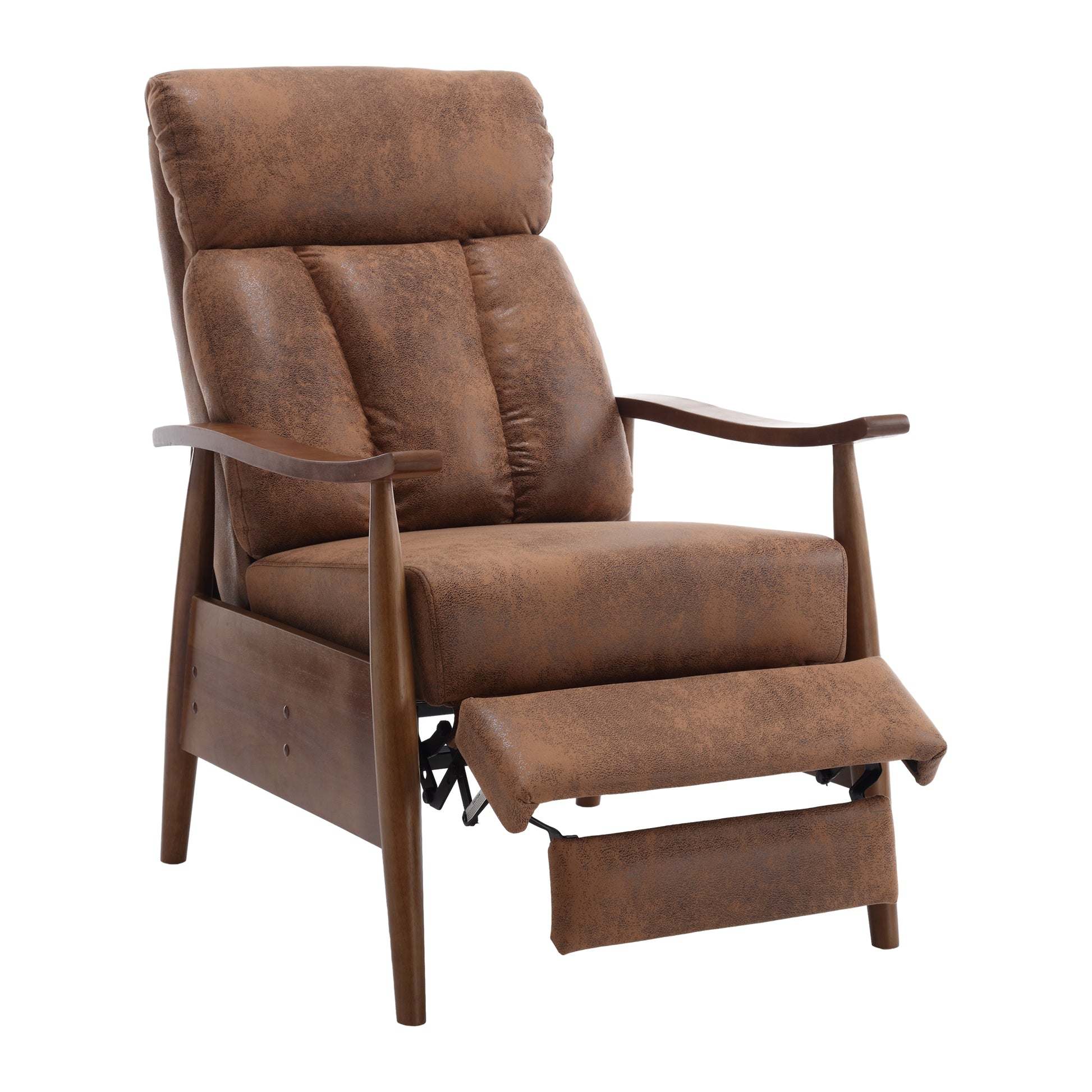 Coolmore Wood Frame Armchair, Modern Accent Chair Lounge Chair For Living Room Coffee Microsuede