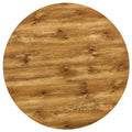 A Modern And Practical Circular Dining Table. Made Of Mdf Tabletop And Wooden Mdf Table Legs.A Set Of 4 Brown Cushioned Chairs In A Modern Medieval Style Restaurant. Ct 403B0502A Natural Wood Mdf
