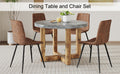 A Modern And Practical Circular Dining Table. Made Of Mdf Tabletop And Wooden Mdf Table Legs.A Set Of 6 Brown Cushioned Chairs In A Modern Medieval Style Restaurant. Ct 403B0502A Natural Wood Mdf