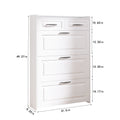 1250 White Color Shoe Cabinet With 3 Doors 2 Drawers,Pvc Door With Shape ,Large Space For Storage White Particle Board Mdf