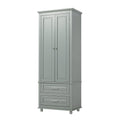 Tall Storage Cabinet With Two Drawers For Bathroom Office, Grey Grey Mdf