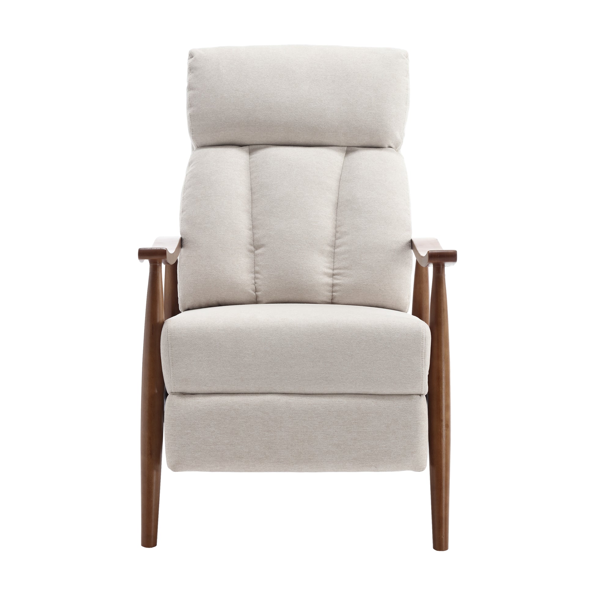 Coolmore Wood Frame Armchair, Modern Accent Chair Lounge Chair For Living Room Beige Linen