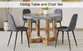 A Modern And Practical Circular Dining Table. Made Of Mdf Tabletop And Wooden Mdf Table Legs. A Set Of 4 Cushioned Chairs.Ct 403B0501A Grey Mdf