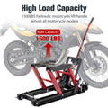 Hydraulic Motorcycle Lift Jack, 1500 LBS Capacity Foot red-metal