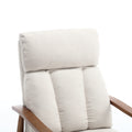 Coolmore Wood Frame Armchair, Modern Accent Chair Lounge Chair For Living Room Beige Linen