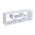 Convertible Tv Console And Bookcase In White White Open Back Particle Board Mdf