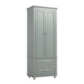 Tall Storage Cabinet With Two Drawers For Bathroom Office, Grey Grey Mdf