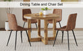 A Modern And Practical Circular Dining Table. Made Of Mdf Tabletop And Wooden Mdf Table Legs. Modern Medieval Style Dining Chair Set. A Set Of 6 Brown Cushioned Chairs. Ct 403 B0502A Natural Wood Mdf