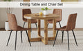 A Modern And Practical Circular Dining Table. Made Of Mdf Tabletop And Wooden Mdf Table Legs.A Set Of 4 Brown Cushioned Chairs In A Modern Medieval Style Restaurant. Ct 403B0502A Natural Wood Mdf